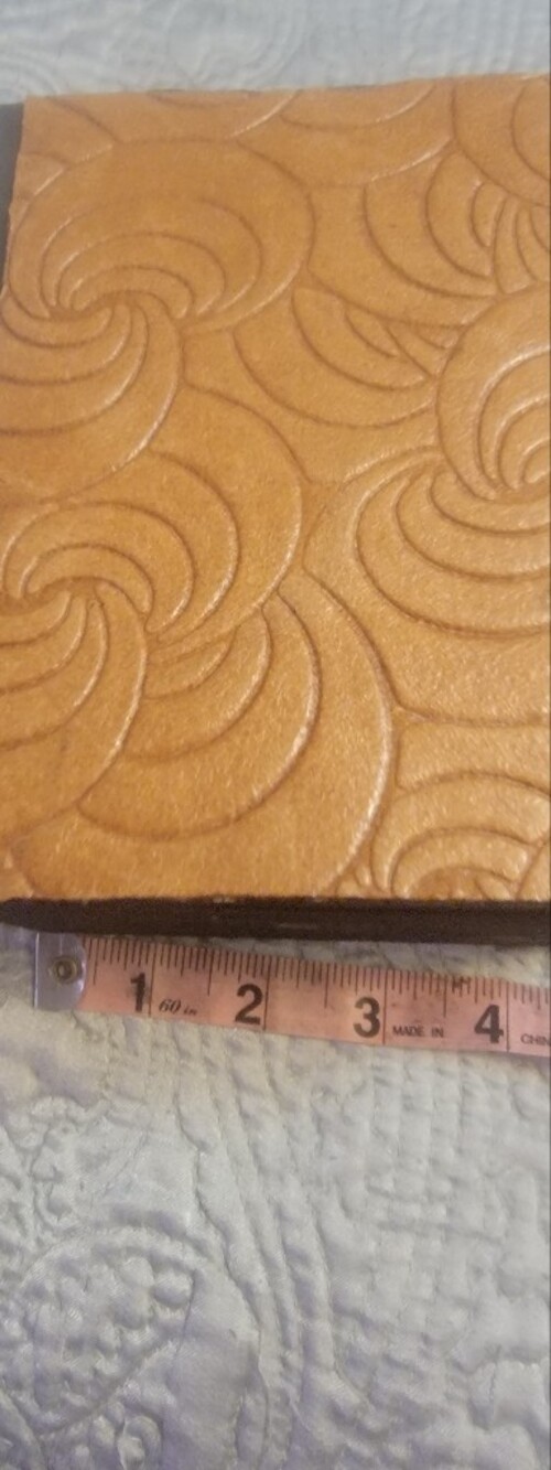 Embossed Tan Leather Box - Picture 3 of 6